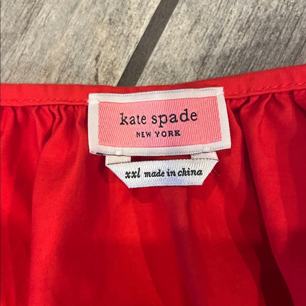 Kate Spade Riviera smocked  Poplin peplum top - Picture 3 of 3